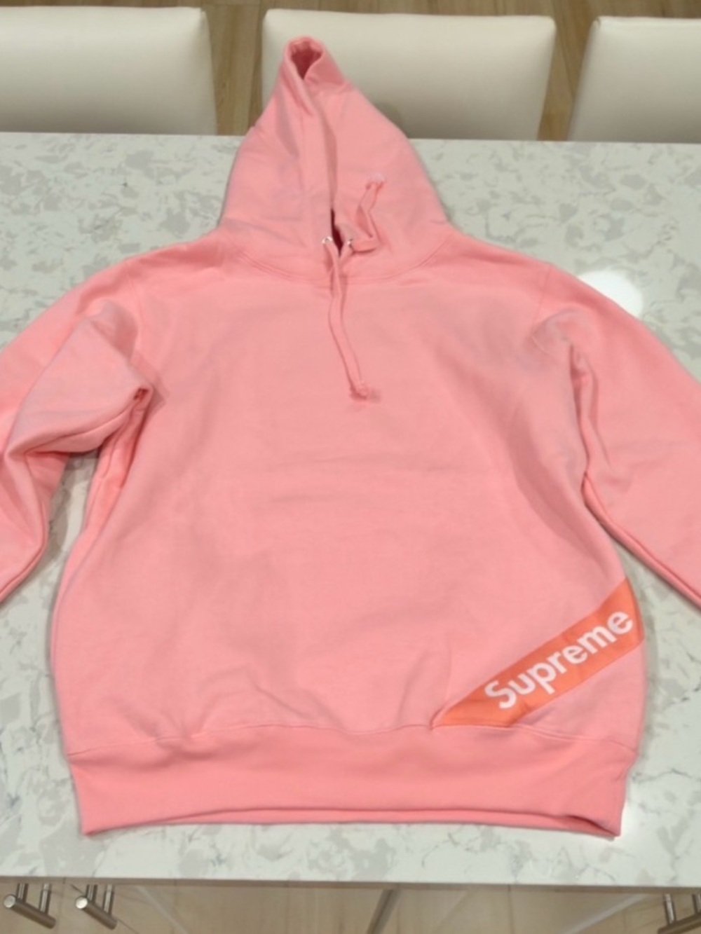 Supreme Corner Label Coral Hoodie NWT